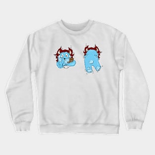 Cute monster inside a wall Crewneck Sweatshirt